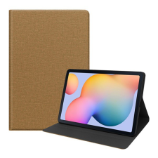 Gigapack Tok álló, bőr hatású (FLIP, oldalra nyíló, asztali tartó funkció, textil hatás) BARNA [Samsung Galaxy Tab S6 Lite 10.4 LTE (SM-P619) 2022] (5996457965922) tablet tok