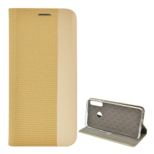 Gigapack Tok álló, bőr hatású (FLIP, oldalra nyíló, asztali tartó funkció, textil minta) ARANY Huawei P40 Lite E / Y7p tok és táska