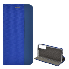 Gigapack Tok álló, bőr hatású (FLIP, oldalra nyíló, asztali tartó funkció, textil minta) KÉK Samsung Galaxy S22 5G (SM-S901) tok és táska