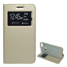 Gigapack Tok álló, bőr hatású (FLIP, oldalra nyíló, asztali tartó funkció, View Window) ARANY Huawei P9 Lite Mini tok és táska