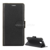 Gigapack Tok álló, bőr hatású (FLIP, oldalra nyíló, asztali tartó, prémium) FEKETE (GP-78945)