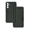 Gigapack Tok álló, bőr hatású (FLIP, oldalra nyíló, légpárnás sarok, kamera védelem, karbon minta) SÖTÉTZÖLD Samsung Galaxy S23 FE (SM-S711)