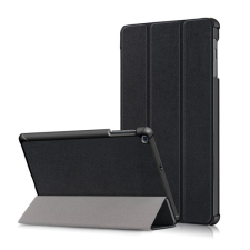 Gigapack Tok álló, bőr hatású (FLIP, oldalra nyíló, TRIFOLD asztali tartó funkció) FEKETE [Samsung Galaxy Tab A 10.1 LTE (2019) SM-T515] (5996457878925) tablet tok