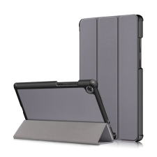 Gigapack Tok álló, bőr hatású (FLIP, oldalra nyíló, TRIFOLD asztali tartó funkció) SZÜRKE Lenovo Tab M8 (TB-8505F) WIFI, Lenovo Tab M8 (TB-8505X) LTE tablet tok