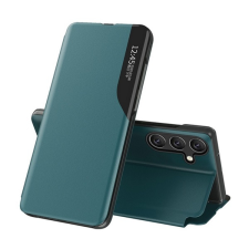 Gigapack Tok álló, ECO bőr hatású (aktív FLIP, oldalra nyíló, asztali tartó, ablakos) SÖTÉTZÖLD Samsung Galaxy A15 (SM-A155), Galaxy A15 5G (SM-A156) tok és táska