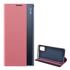 Gigapack Tok álló, textil hatású (aktív FLIP, oldalra nyíló, asztali tartó funkció, Smart View Cover) RÓZSASZÍN [Samsung Galaxy M31s (SM-M317F)] tok és táska