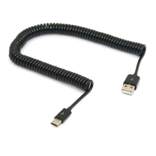 Gigapack USB-A - USB-C spirálkábel 2m-3m fekete (GP-60571) kábel és adapter