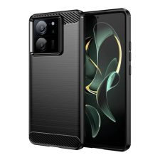 Gigapack Xiaomi 13T Pro szilikon telefonvédő (ütésállóság, légpárnás sarok, szálcsiszolt, karbon minta) fekete tok és táska