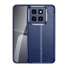 Gigapack Xiaomi 14 5G szilikon telefonvédő (ütésállóság, bőr hatású, varrás minta) sötétkék tok és táska