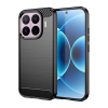Gigapack Xiaomi 17T szilikon telefonvédő (ütésállóság, légpárnás sarok, szálcsiszolt, karbon minta) fekete