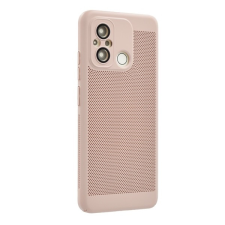 Gigapack Xiaomi Redmi 12C műanyag telefonvédő (légáteresztő, lyukacsos minta, kamera védelem) rózsaszín tok és táska