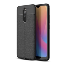 Gigapack Xiaomi Redmi 8A Szilikon telefonvédő (bőr hatású, varrás minta, fekete) tok és táska