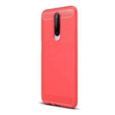 Gigapack Xiaomi Redmi K30 Szilikon telefonvédő (légpárnás sarok, szálcsiszolt, karbon minta, piros) tok és táska