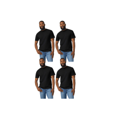 GILDAN 4 db-os pólócsomag Gildan GI3000 körkötött rövid ujjú férfi pamut póló, Black-L