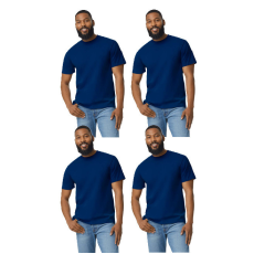 GILDAN 4 db-os pólócsomag Gildan GI3000 körkötött rövid ujjú férfi pamut póló, Navy-S