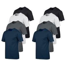 GILDAN 8 db-os, 4 színes csomagban Gildan kereknyakú pamut póló, fekete, fehér, charcoal, sötétkék-4XL