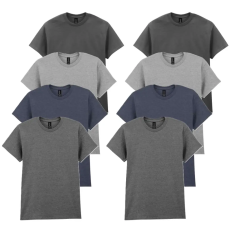 GILDAN 8 db-os, 4 színes csomagban Gildan kereknyakú póló, Charcoal, Sport Grey, Dark Heather, Graphite Heather-4XL