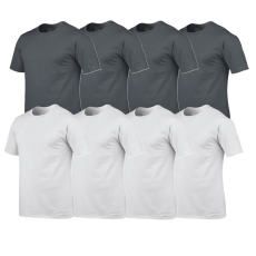 GILDAN 8 db-os csomagban Gildan kereknyakú pamut póló, charcoal-fehér-S