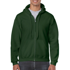 GILDAN Cipzáras kenguru zsebes kapucnis pulóver, Gildan GI18600, Forest Green-3XL férfi pulóver, kardigán