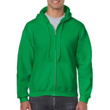 GILDAN Cipzáras kenguru zsebes kapucnis pulóver, Gildan GI18600, Irish Green-3XL férfi pulóver, kardigán