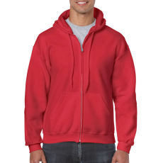 GILDAN Cipzáras kenguru zsebes kapucnis pulóver, Gildan GI18600, Red-2XL