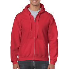 GILDAN Cipzáras kenguru zsebes kapucnis pulóver, Gildan GI18600, Red-3XL férfi pulóver, kardigán