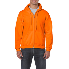 GILDAN Cipzáras kenguru zsebes kapucnis pulóver, Gildan GI18600, S.Orange-XL