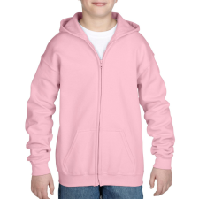 GILDAN Cipzáros kapucnis gyerekpulóver, Gildan GIB18600, Light Pink-M gyerek pulóver, kardigán