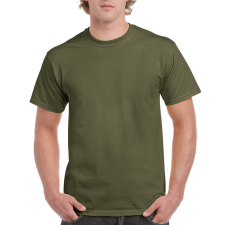 GILDAN Előmosott kerek nyakkivágásu ultra póló, Gildan GI2000, Military Green-2XL férfi póló