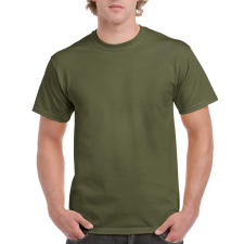GILDAN Előmosott kerek nyakkivágásu ultra póló, Gildan GI2000, Military Green-S férfi póló