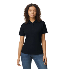 GILDAN Galléros rövid ujjú karcsusított női póló, Gildan GIL64800-B3, Black-L