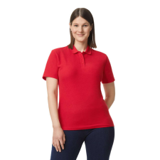 GILDAN Galléros rövid ujjú karcsusított női póló, Gildan GIL64800-B3, Red-2XL női póló