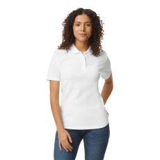 GILDAN Galléros rövid ujjú karcsusított női póló, Gildan GIL64800-B3, White-M