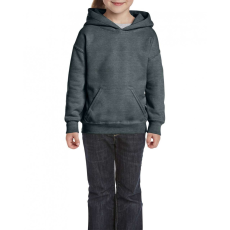 GILDAN Gyerek kapucnis pulóver Gildan GIB18500 Heavy Blend™ Youth Hooded Sweatshirt -M, Dark Heather