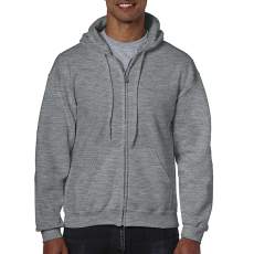 GILDAN Heavy Blend™ felnőtt végig cipzáros kapucnis pulóver (graphite heather, L)