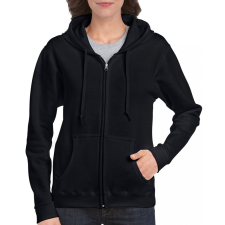 GILDAN heavy blend GIL18600 cipzáros-kapucnis Női pulóver, Fekete-XL női pulóver, kardigán