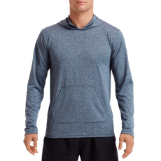 GILDAN Hosszú ujjú kapucnis Aktív Fit férfi póló, Gildan GI46500, Heather Sport Dark Navy-3XL