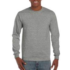 GILDAN Hosszú ujjú pamut póló kerek nyakkivágással, Gildan GIH400, Graphite Heather-2XL
