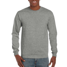 GILDAN Hosszú ujjú pamut póló kerek nyakkivágással, Gildan GIH400, Graphite Heather-XL férfi póló