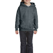 GILDAN Kapucnis gyerekpulóver kenguruzsebbel, Gildan GIB18500, Dark Heather-XL gyerek pulóver, kardigán