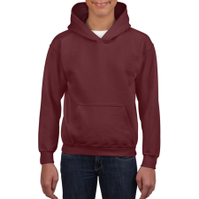 GILDAN Kapucnis gyerekpulóver kenguruzsebbel, Gildan GIB18500, Maroon-XS gyerek pulóver, kardigán