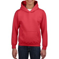 GILDAN Kapucnis gyerekpulóver kenguruzsebbel, Gildan GIB18500, Red-XL gyerek pulóver, kardigán