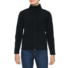 GILDAN Karcsúsított softshell cipzáros női dzseki, Gildan GILSS800, Black-3XL