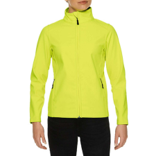 GILDAN Karcsúsított softshell cipzáros női dzseki, Gildan GILSS800, Safety Green-L női dzseki, kabát