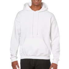 GILDAN Kenguru zsebes kapucnis pulóver, Gildan GI18500, White-L férfi pulóver, kardigán