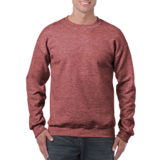 GILDAN Kereknyakú körkötött pulóver, Gildan GI18000, Heather Sport Dark Maroon-M férfi pulóver, kardigán