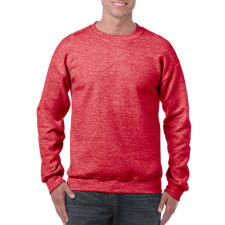 GILDAN Kereknyakú körkötött pulóver, Gildan GI18000, Heather Sport Scarlet Red-M férfi pulóver, kardigán