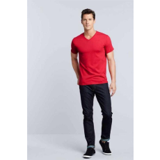 GILDAN Póló (Gildan Premium cotton) felnőtt v-nyakú férfi, red, L