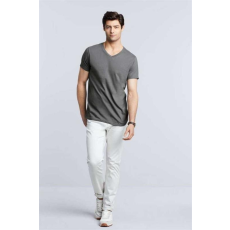 GILDAN Póló (Gildan Softstyle) férfi v-nyakú férfi (100%pamut) white, S
