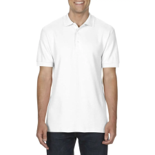 GILDAN Prémium dupla piké kötésű galléros férfi póló, Gildan GI85800, White-XL férfi póló